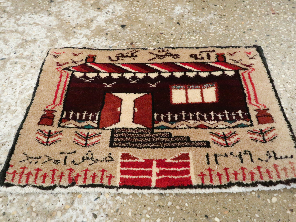 Vintage Persian Baluch Pictorial Rug (Pair: 1 of 2), No.24904 - Gsblank