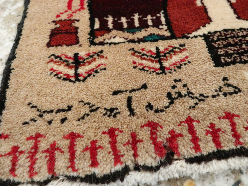 Vintage Persian Baluch Pictorial Rug (Pair: 1 of 2), No.24904 - Gsblank