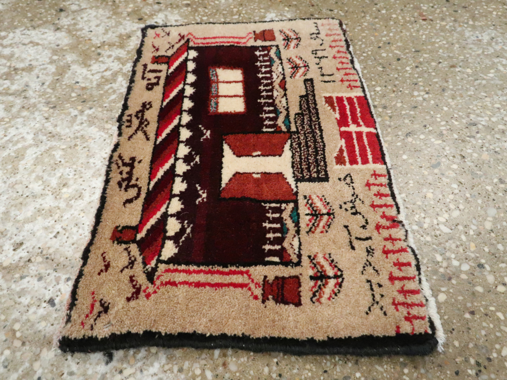 Vintage Persian Baluch Pictorial Rug (Pair: 1 of 2), No.24904 - Gsblank