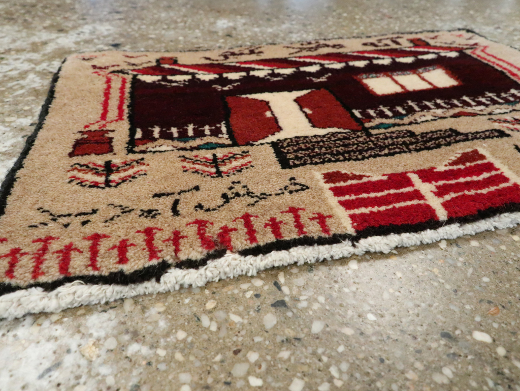 Vintage Persian Baluch Pictorial Rug (Pair: 1 of 2), No.24904 - Gsblank