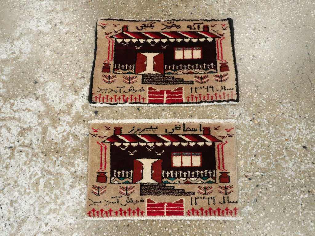 Vintage Persian Baluch Pictorial Rug (Pair: 1 of 2), No.24904 - Gsblank