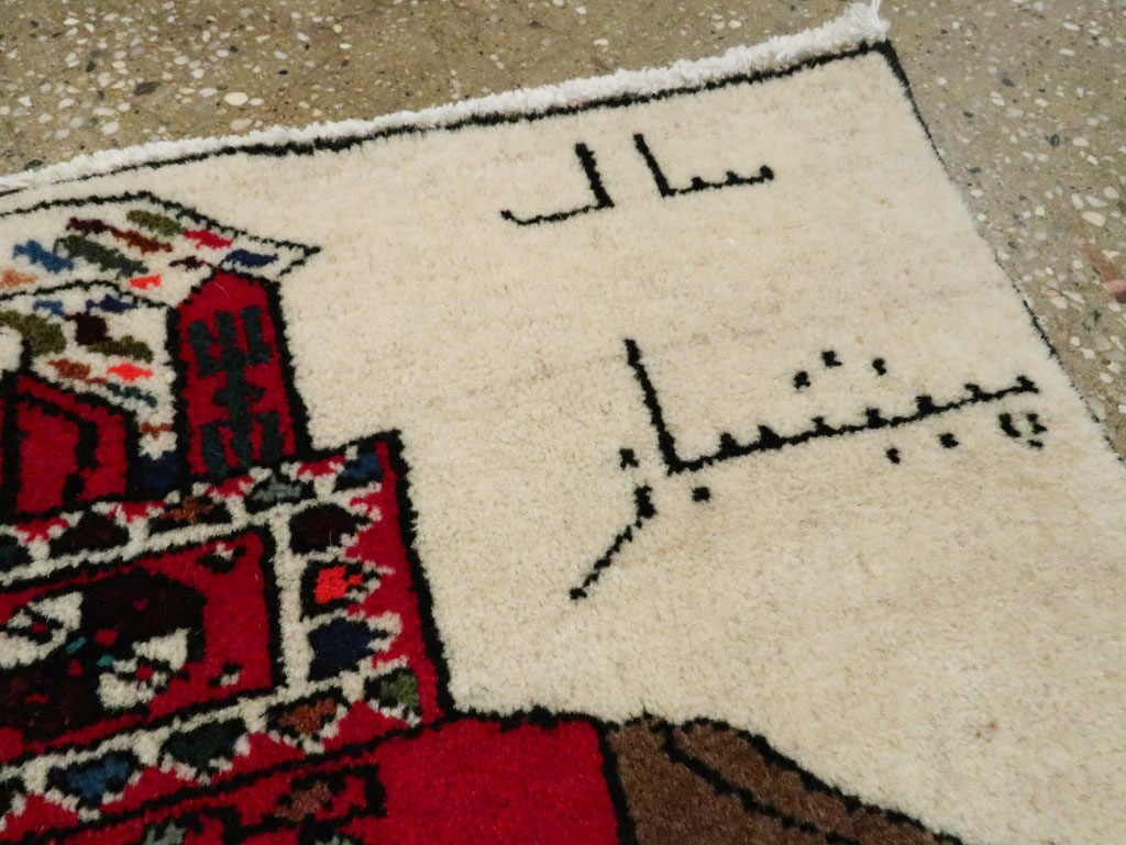 Vintage Persian Baluch Pictorial Rug, No.24906 - Gsblank