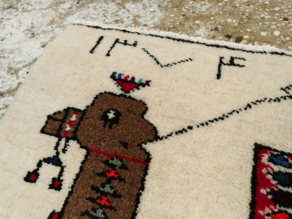 Vintage Persian Baluch Pictorial Rug, No.24906 - Gsblank