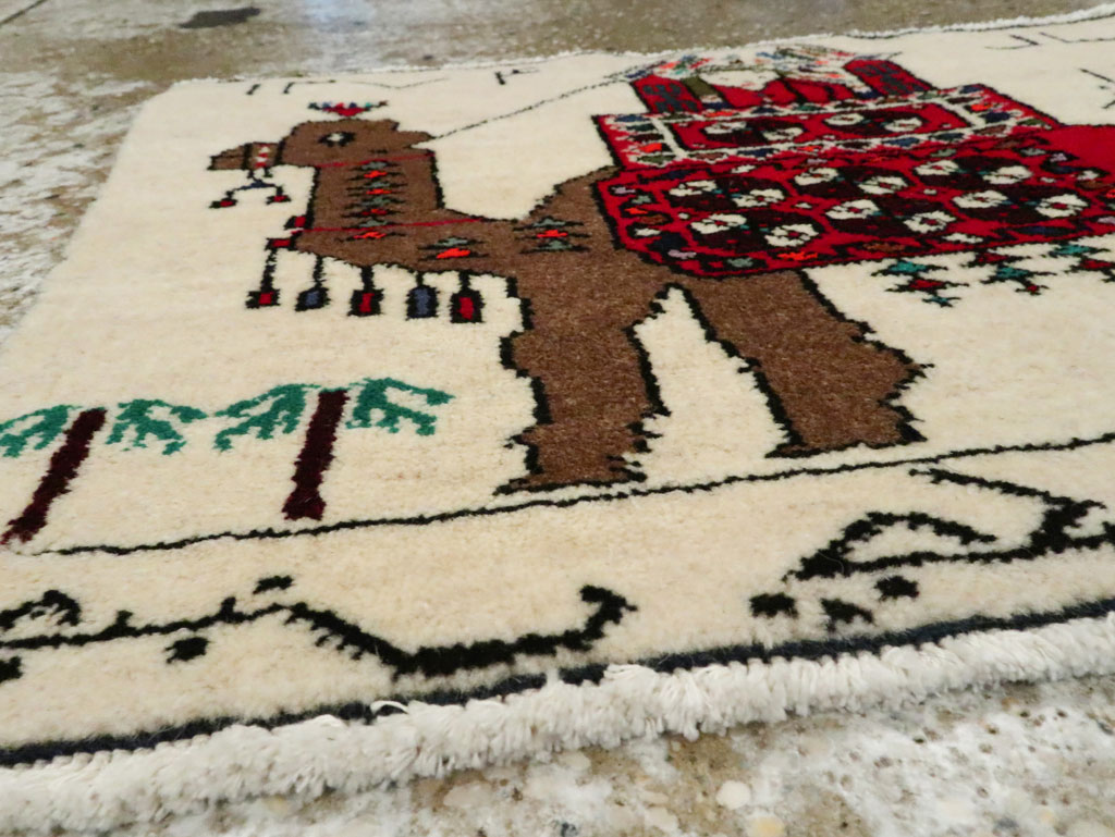 Vintage Persian Baluch Pictorial Rug, No.24906 - Gsblank