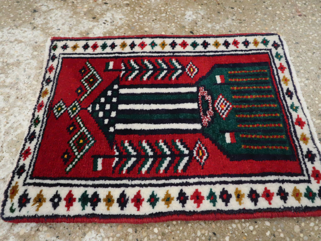 Vintage Persian Pictorial Baluch Rug (Pair: 2 of 2), No.24908 - Gsblank