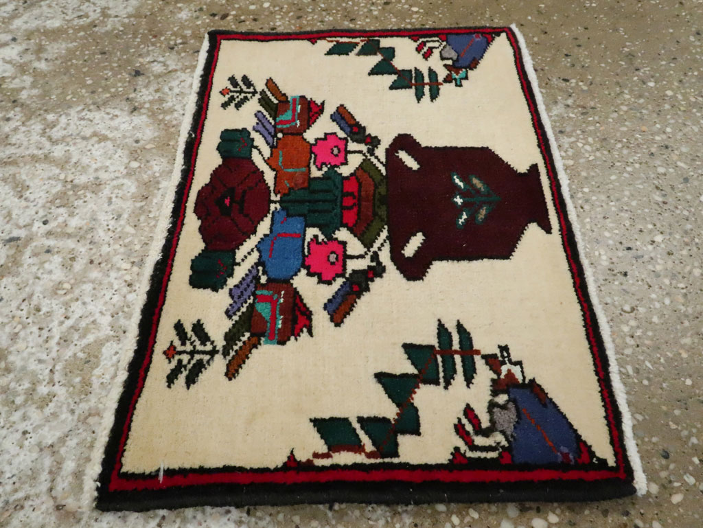 Vintage Persian Baluch Pictorial Rug, No.24909 - Gsblank