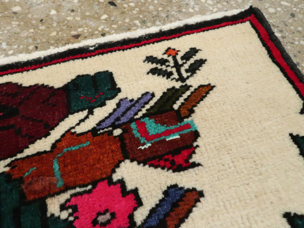 Vintage Persian Baluch Pictorial Rug, No.24909 - Gsblank