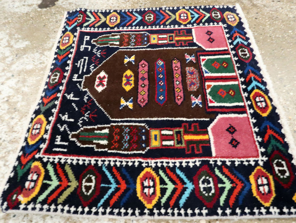 Vintage Persian Baluch Pictorial Rug, No.24912 - Gsblank