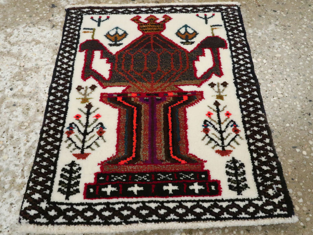 Vintage Persian Baluch Pictorial Rug, No.24918 - Gsblank