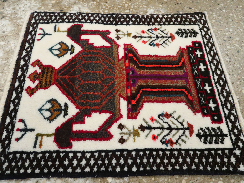 Vintage Persian Baluch Pictorial Rug, No.24918 - Gsblank