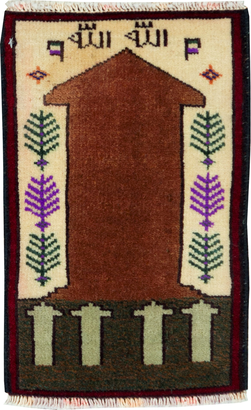 Vintage Persian Pictorial Baluch Rug (Pair: 1 of 2), No.24920 - Gsblank