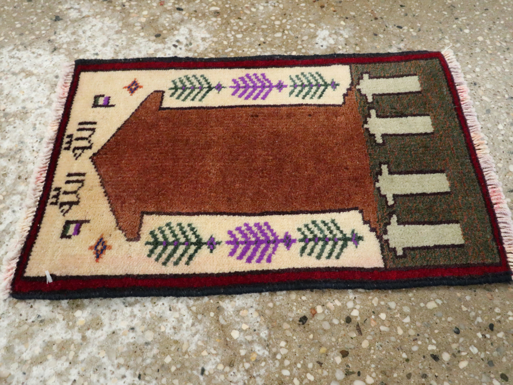 Vintage Persian Pictorial Baluch Rug (Pair: 1 of 2), No.24920 - Gsblank