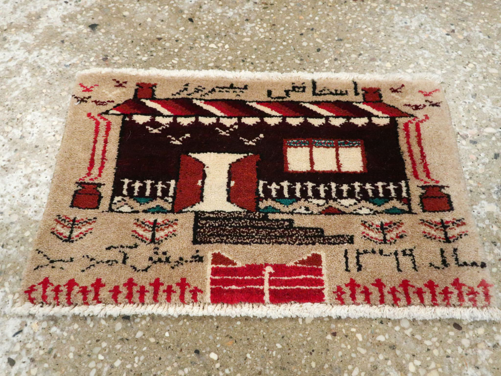 Vintage Persian Baluch Pictorial Rug (Pair: 2 of 2), No.24921 - Gsblank