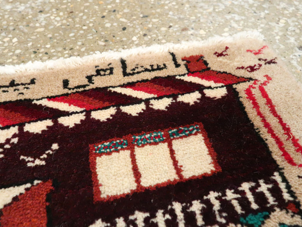 Vintage Persian Baluch Pictorial Rug (Pair: 2 of 2), No.24921 - Gsblank