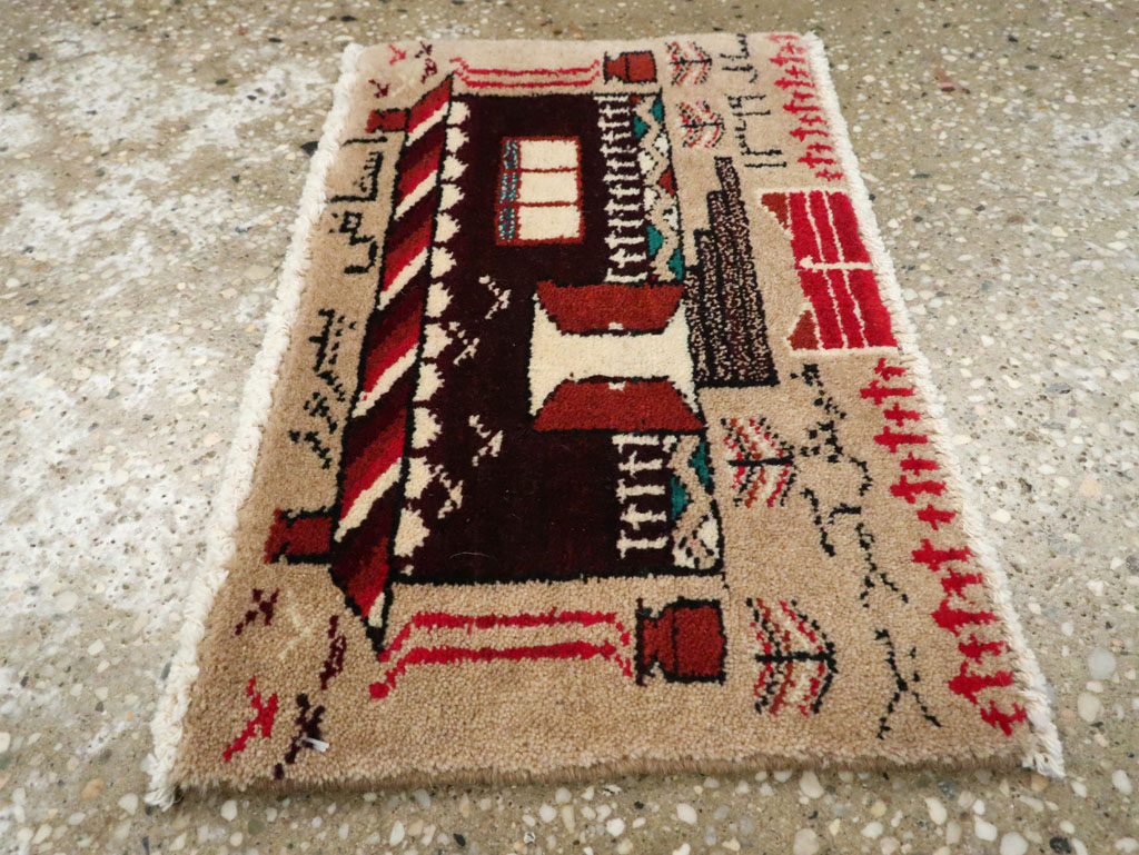 Vintage Persian Baluch Pictorial Rug (Pair: 2 of 2), No.24921 - Gsblank