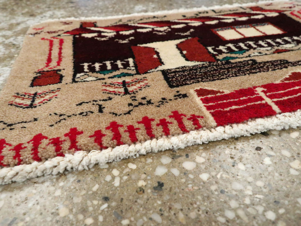 Vintage Persian Baluch Pictorial Rug (Pair: 2 of 2), No.24921 - Gsblank