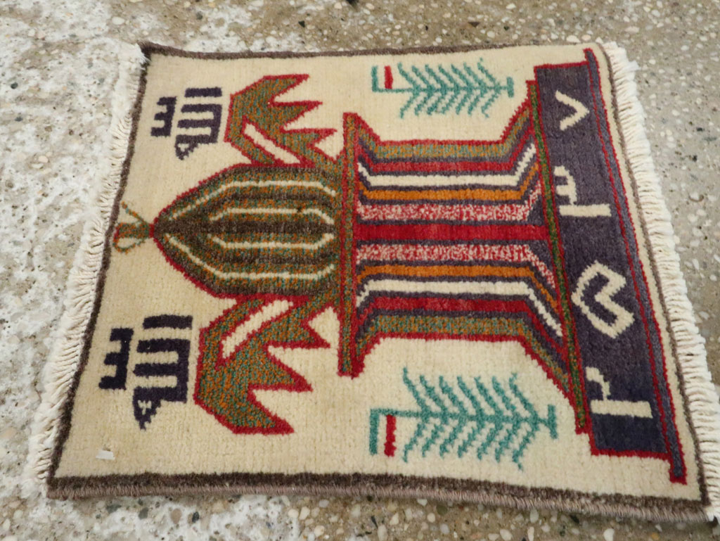 Vintage Persian Baluch Pictorial Rug, No.24924 - Gsblank