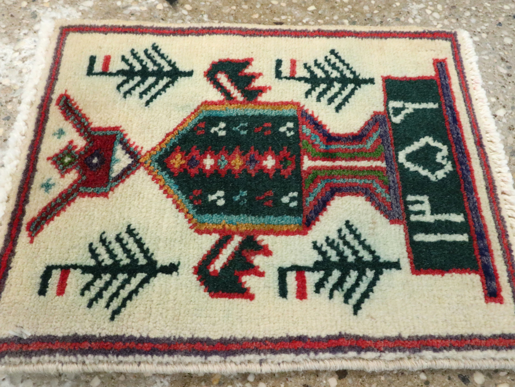 Vintage Persian Baluch Pictorial Rug, No.24926 - Gsblank