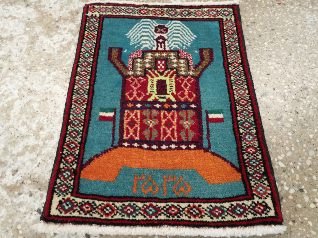 Vintage Persian Baluch Pictorial Rug, No.24927 - Gsblank
