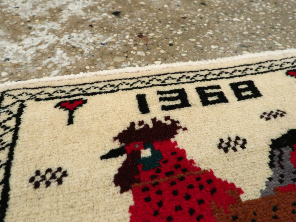 Vintage Persian Baluch Pictorial Rug, No.24928 - Gsblank