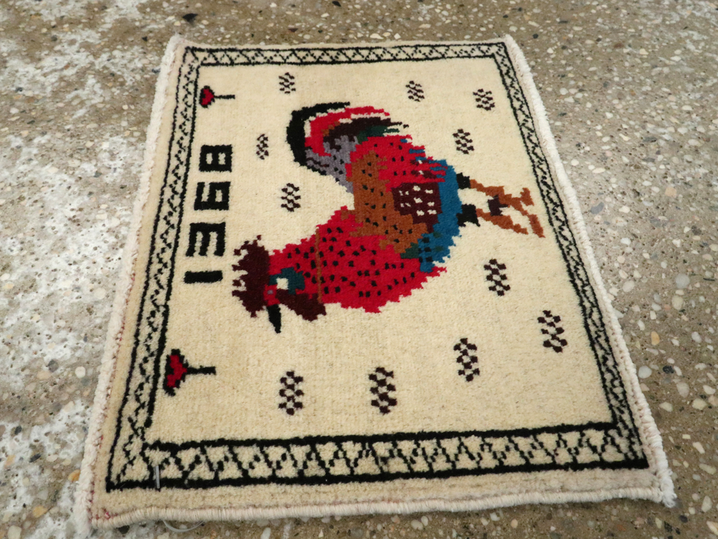 Vintage Persian Baluch Pictorial Rug, No.24928 - Gsblank