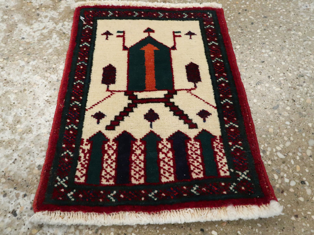 Vintage Persian Baluch Pictorial Rug, No.24932 - Gsblank