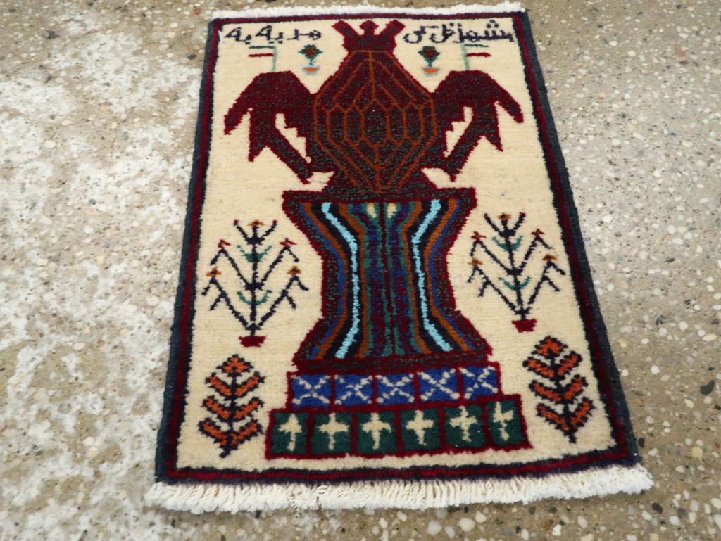 Vintage Persian Pictorial Baluch Rug (Pair: 2 of 2), No.24933 - Gsblank
