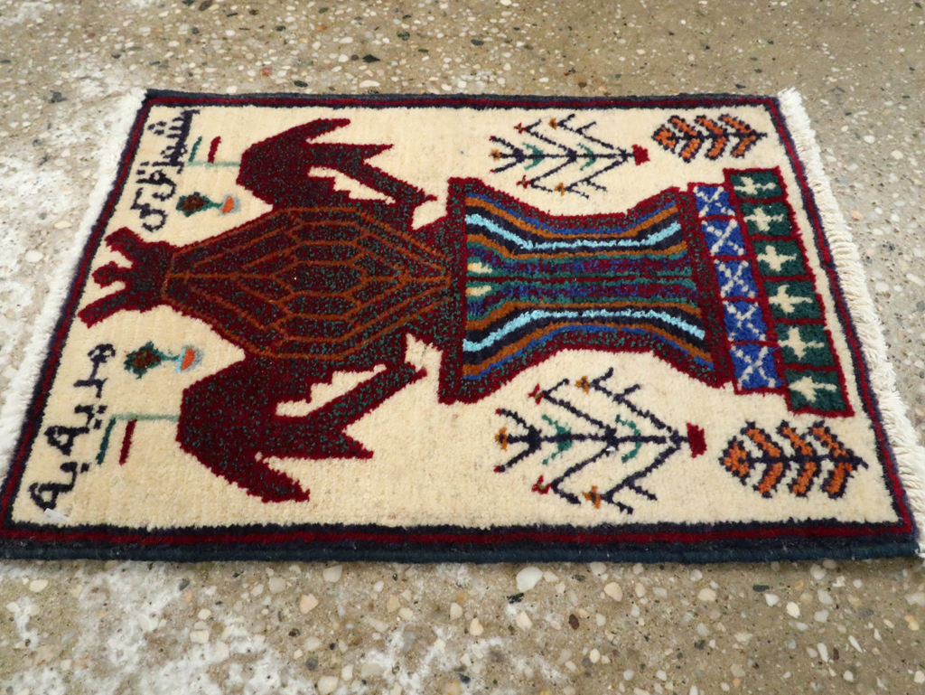 Vintage Persian Pictorial Baluch Rug (Pair: 2 of 2), No.24933 - Gsblank