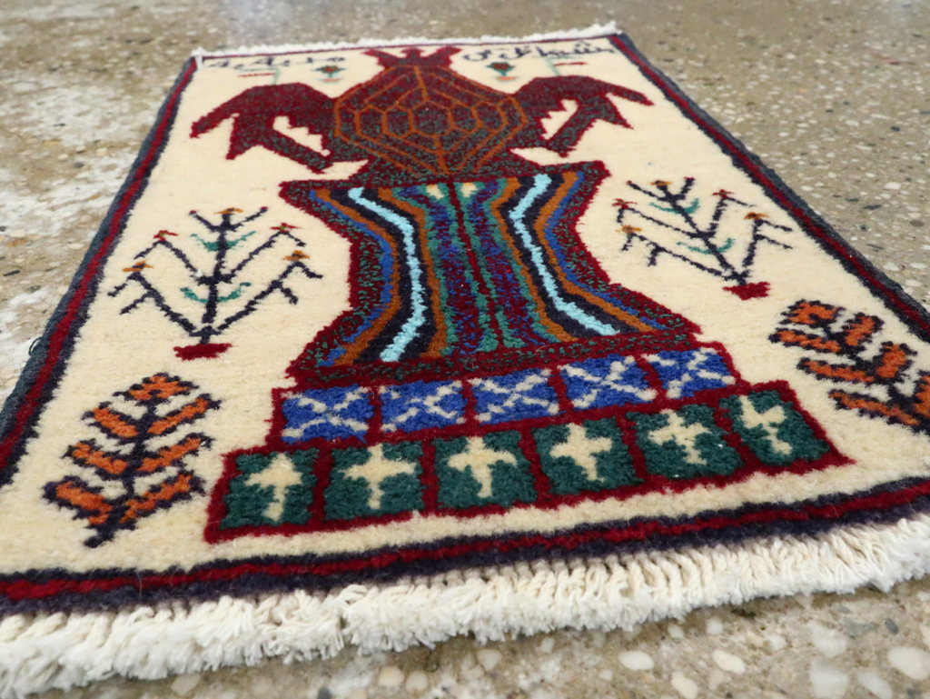 Vintage Persian Pictorial Baluch Rug (Pair: 2 of 2), No.24933 - Gsblank