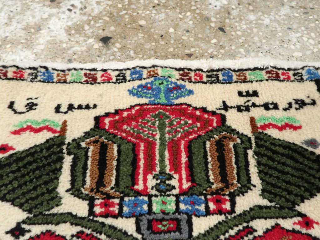 Vintage Persian Baluch Pictorial Rug, No.24934 - Gsblank