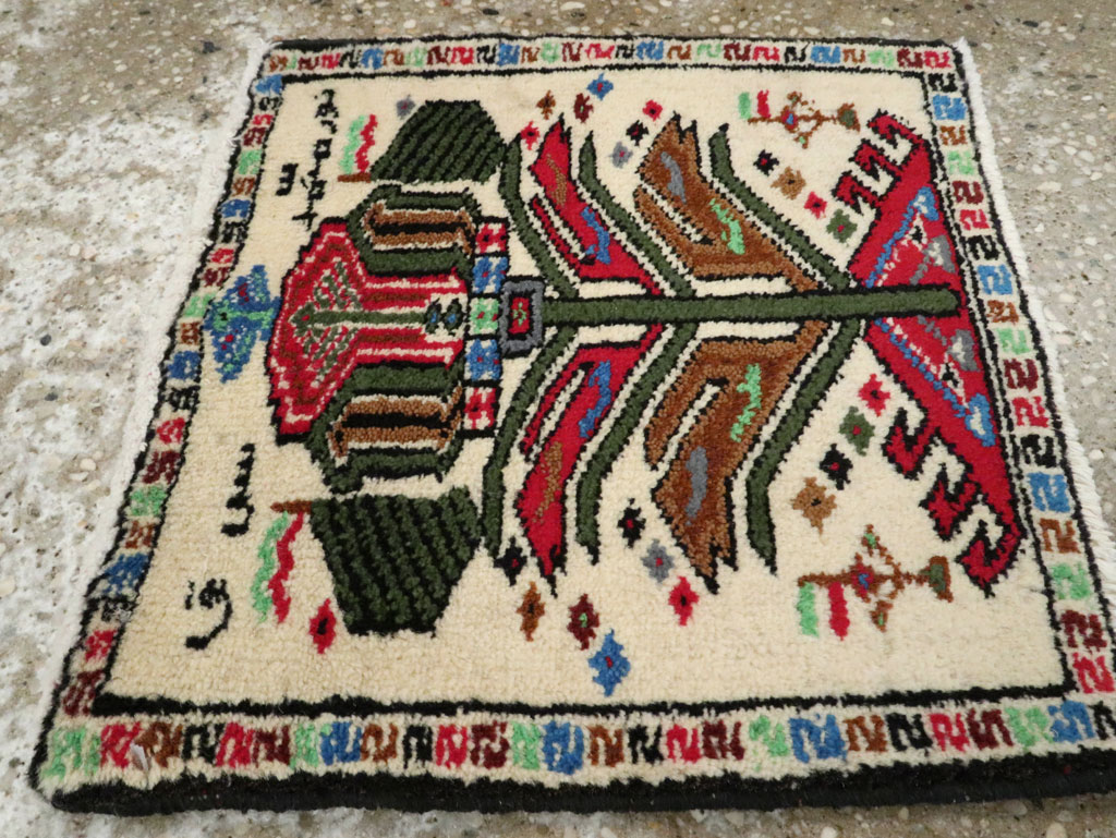 Vintage Persian Baluch Pictorial Rug, No.24934 - Gsblank