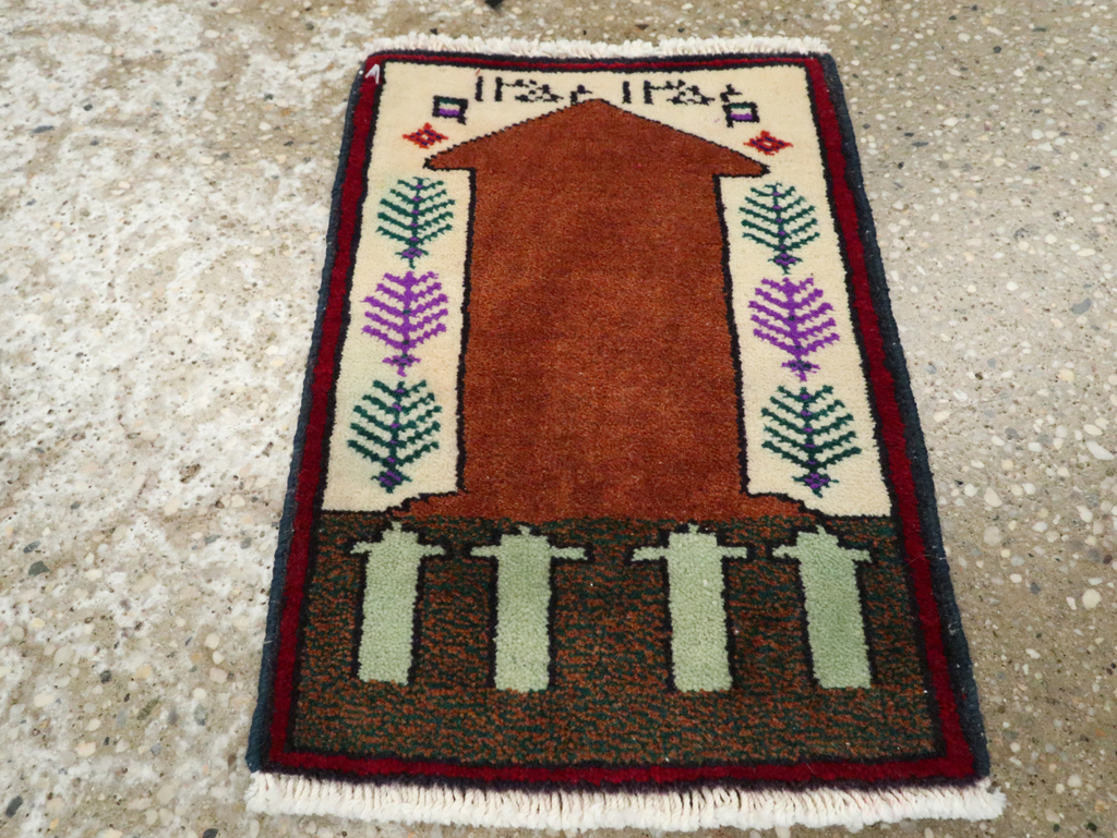 Vintage Persian Pictorial Baluch Rug (Pair: 2 of 2), No.24936 - Gsblank