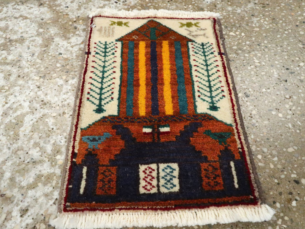 Vintage Persian Baluch Pictorial Rug, No.24937 - Gsblank