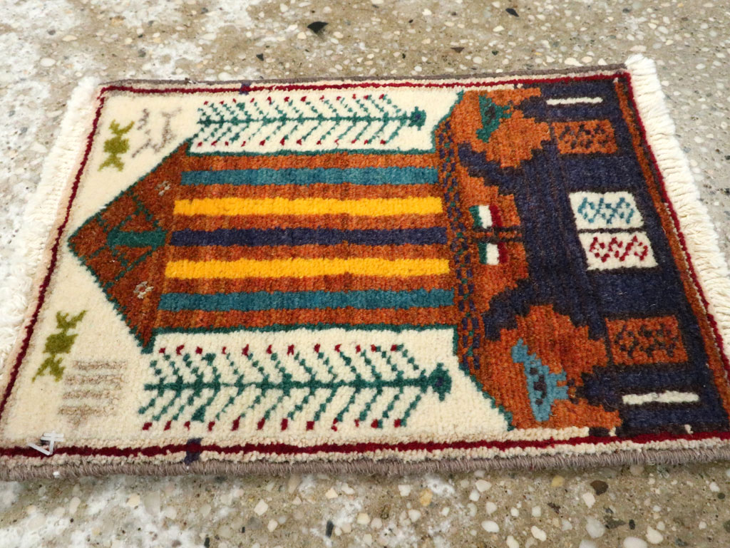 Vintage Persian Baluch Pictorial Rug, No.24937 - Gsblank