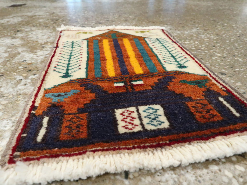 Vintage Persian Baluch Pictorial Rug, No.24937 - Gsblank