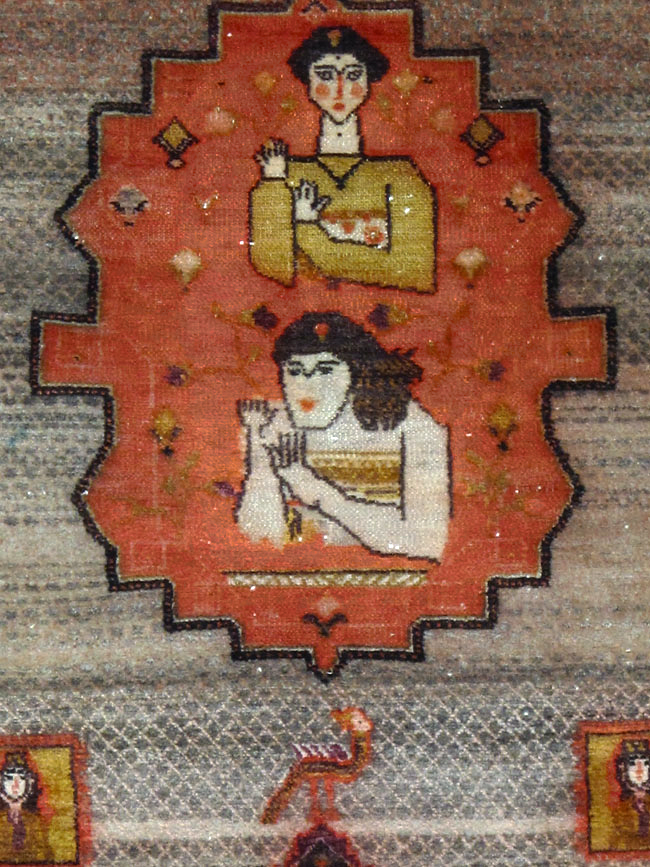 Vintage Persian Malayer Pictorial Rug, No.24943 - Gsblank