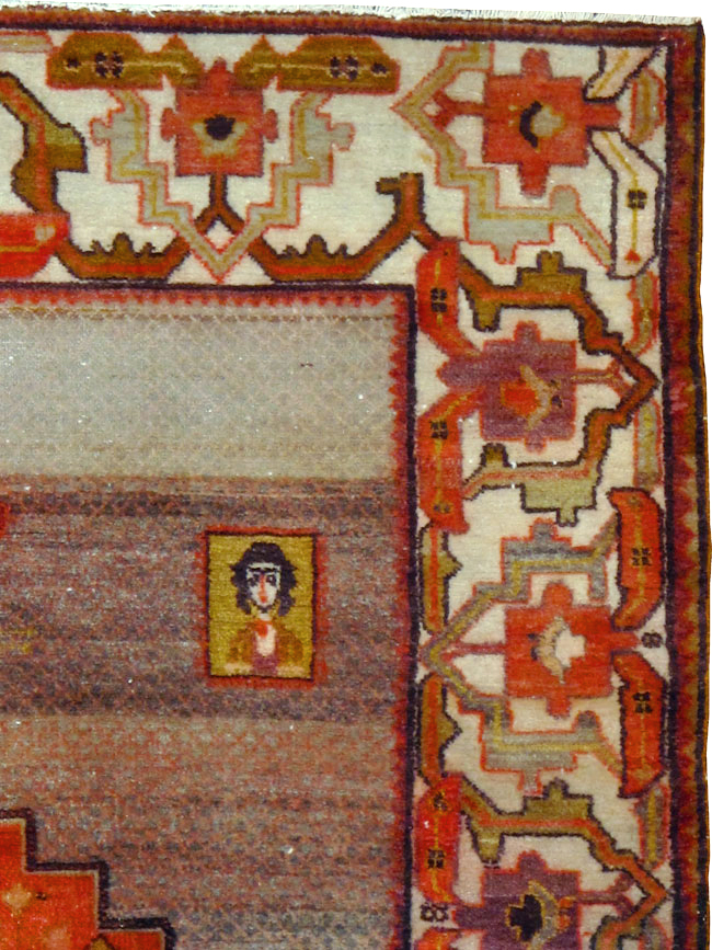 Vintage Persian Malayer Pictorial Rug, No.24943 - Gsblank