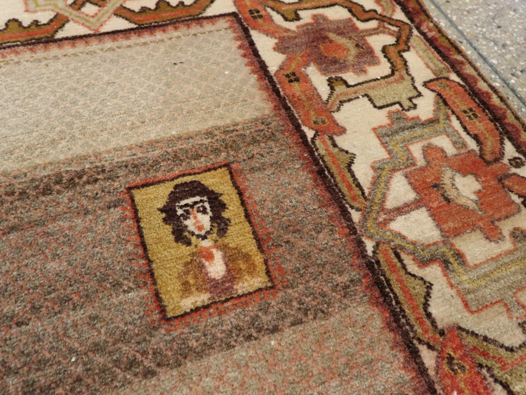 Vintage Persian Malayer Pictorial Rug, No.24943 - Gsblank