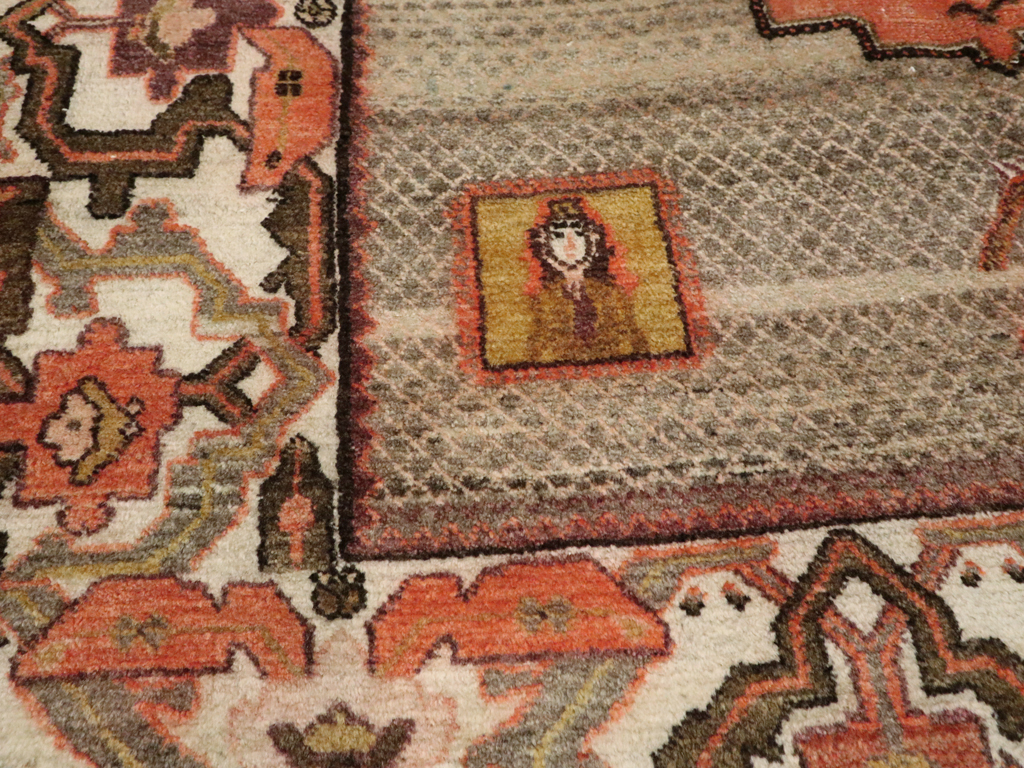 Vintage Persian Malayer Pictorial Rug, No.24943 - Gsblank
