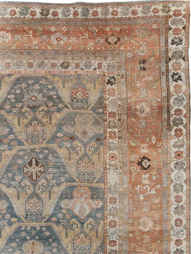 Antique Persian Bidjar Large Square Room Size Carpet, No.24946 - Gsblank