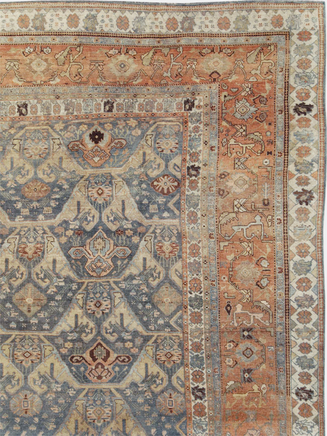 Antique Persian Bidjar Large Square Room Size Carpet, No.24946 - Gsblank