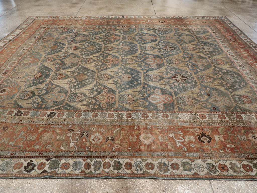 Antique Persian Bidjar Large Square Room Size Carpet, No.24946 - Gsblank