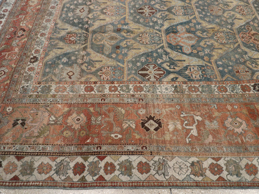 Antique Persian Bidjar Large Square Room Size Carpet, No.24946 - Gsblank