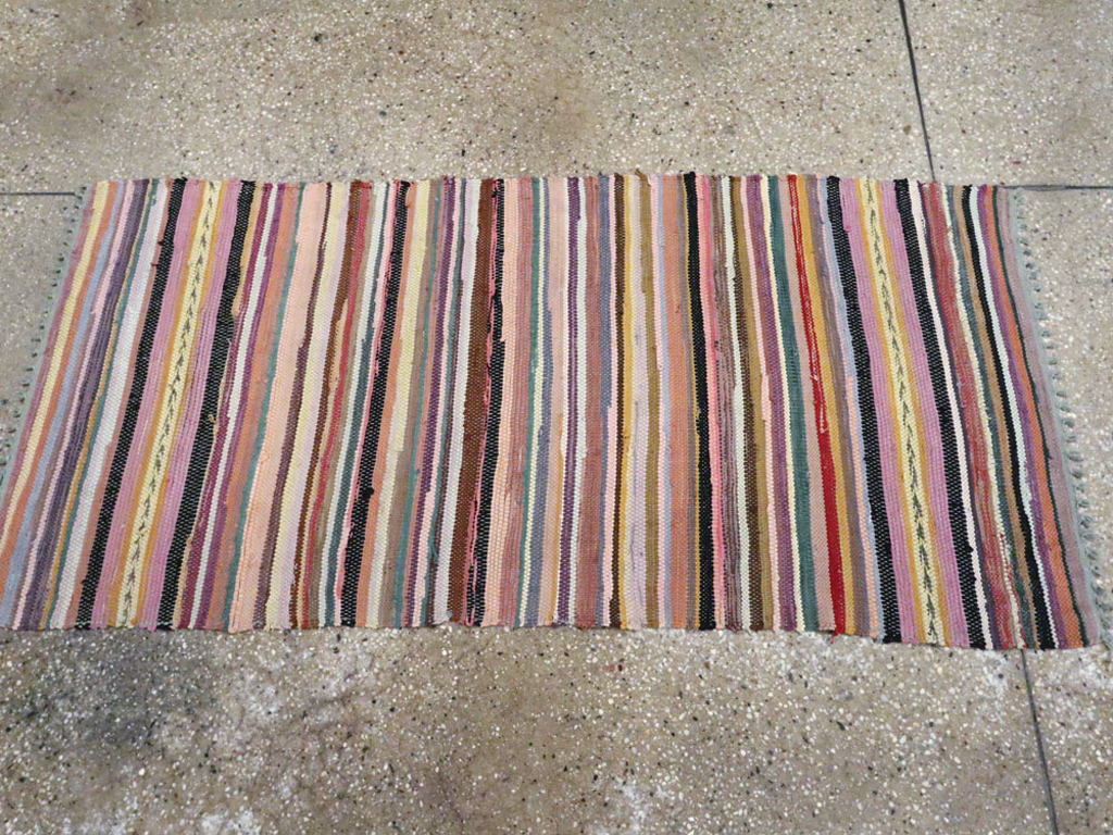 Vintage American Rag Rug, No.24971 - Gsblank