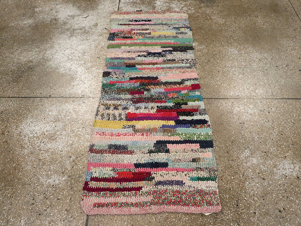 Vintage American Braid Throw Rug, No.24981 - Gsblank