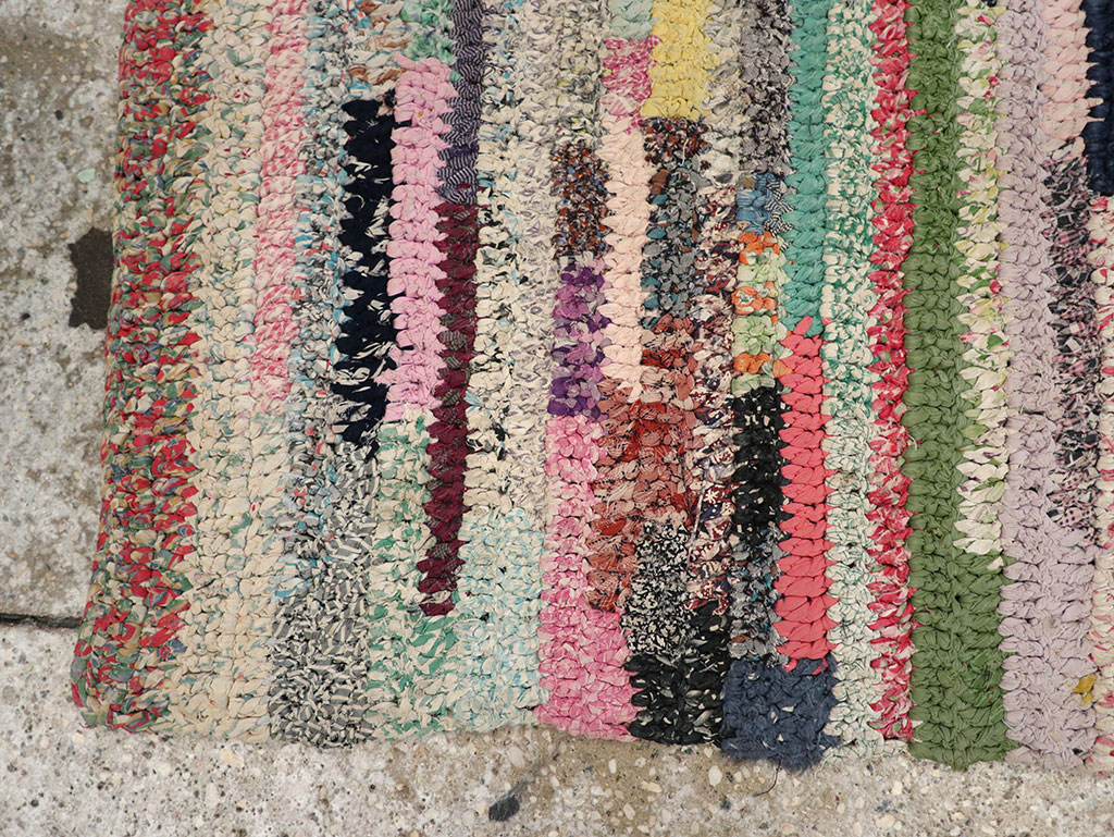 Vintage American Braid Throw Rug, No.24981 - Gsblank