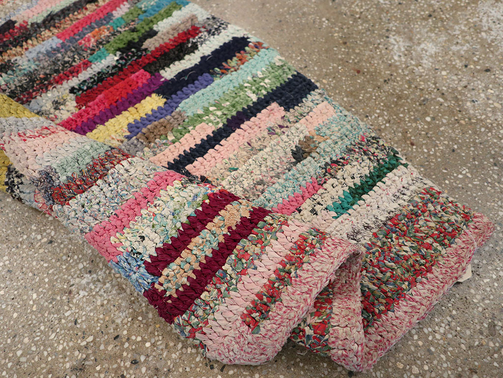 Vintage American Braid Throw Rug, No.24981 - Gsblank