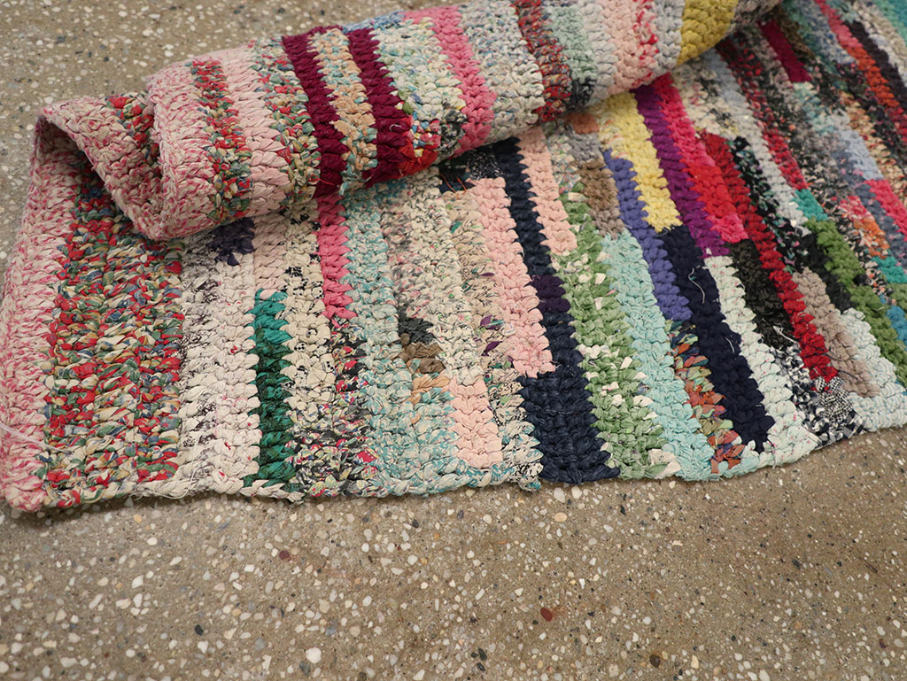 Vintage American Braid Throw Rug, No.24981 - Gsblank