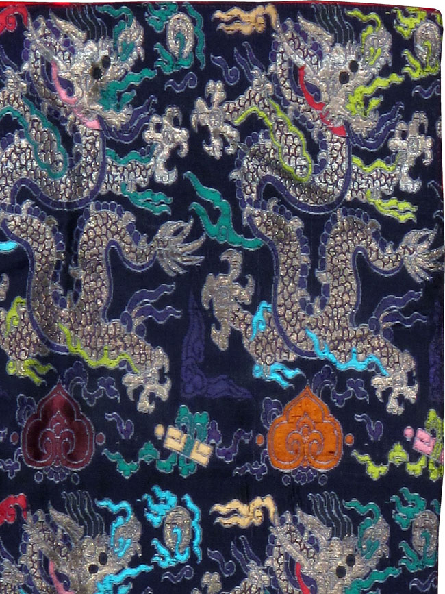 Vintage Burmese Dragon High Relief Richly Embroidered Tapestry, No.24992 - Gsblank