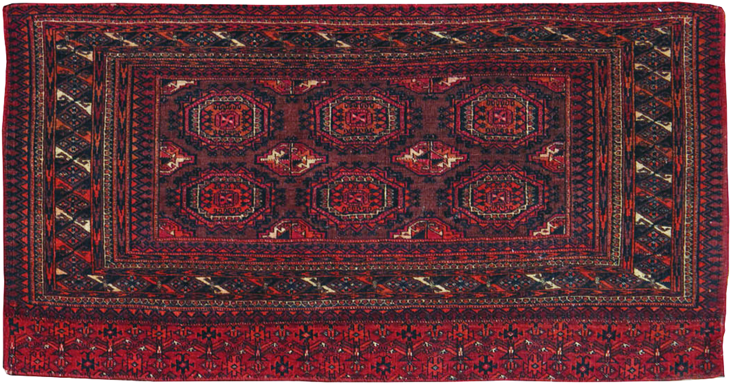 Antique Central Asian Turkoman Throw Rug, No.24994 - Gsblank